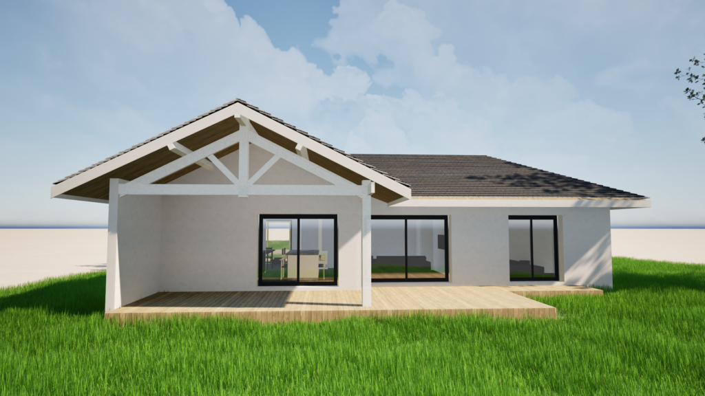 Visuel 3D Maison Charpente traditionnelle