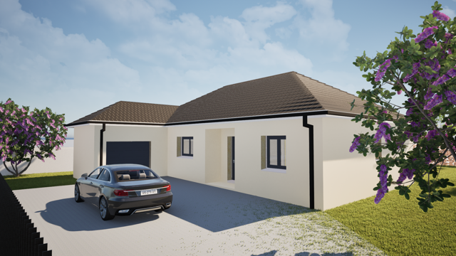 Visuel 3D maison en L